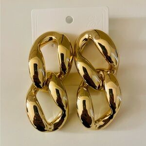 Gold Link Drop Earrings - Women Jewelry